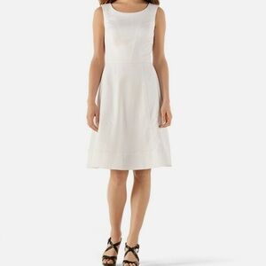 White House Black Market NWT White Sleeveless Diamond Jacquard A Line Dress